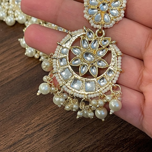 Earrings with tikka Indian jewelry bollywood - Picture 2 of 2